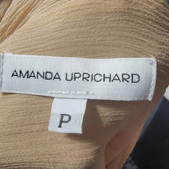 𝅺AMANDA Uprichard Women's Surplice Wrap Semi Sheer Tan Beige Casual Basic sz Sp - Picture 8 of 8